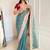 Women's shimmer silk traditional motiff embroidered saree with blouse piece