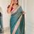 Women's shimmer silk traditional motiff embroidered saree with blouse piece