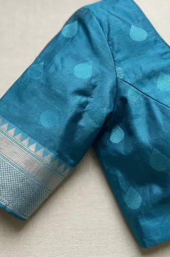 Baby pink silk blend banarasi jaquard designer saree with blouse