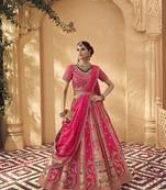 Banarasi Silk Lehenga Choli with Zari, Sequins & Swarovski Work for Wedding & Reception