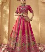 Banarasi Silk Lehenga Choli with Zari, Sequins & Swarovski Work for Wedding & Reception