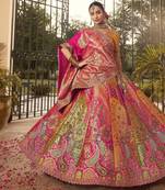 Banarasi Silk Lehenga Choli with Zari, Sequins & Swarovski Work for Wedding & Reception
