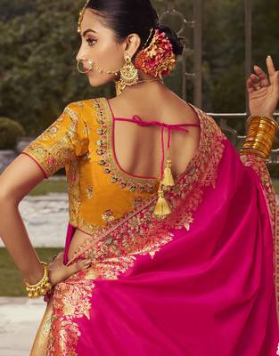 Banarasi Silk Lehenga Choli with Zari, Sequins & Swarovski Work for Wedding & Reception 4