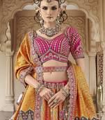 Banarasi Silk Lehenga Choli with Zari, Sequins & Swarovski Work for Wedding & Reception