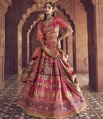 Banarasi Silk Lehenga Choli with Zari, Sequins & Swarovski Work for Wedding & Reception