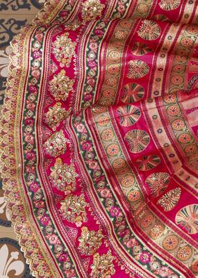 Banarasi Silk Lehenga Choli with Zari, Sequins & Swarovski Work for Wedding & Reception 4