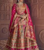 Banarasi Silk Lehenga Choli with Zari, Sequins & Swarovski Work for Wedding & Reception