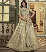 Banarasi Silk Lehenga Choli with Zari, Sequins & Swarovski Work for Wedding & Reception
