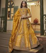Banarasi Silk Lehenga Choli with Zari, Sequins & Swarovski Work for Wedding & Reception