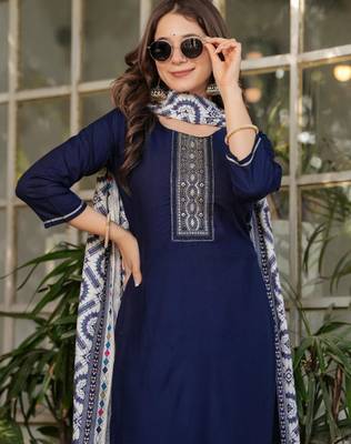  royal blue silk blended kurta set 4