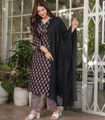 black cotton kurta set