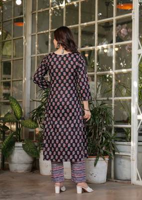 black cotton kurta set 4