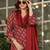  printed red cotton kurta set