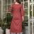  printed red cotton kurta set