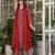 printed red cotton kurta set