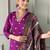 purple silk blended embroidered kurta