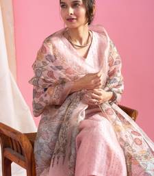 pink sequence embroidered kurta set 