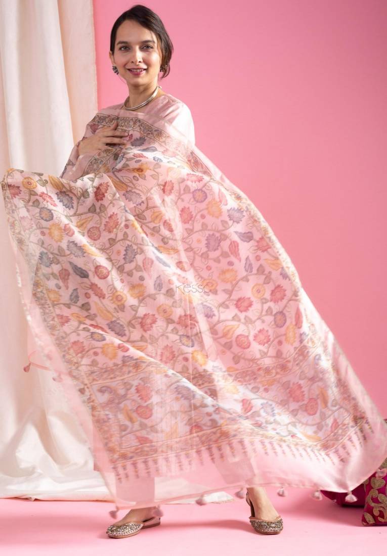 pink sequence embroidered kurta set 