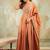Peach embroidered anarkali set