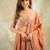 Peach embroidered anarkali set