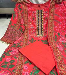 red floral printed kurta set