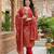 red floral printed kurta set