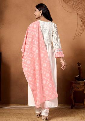 off-white & peach kurta set 2