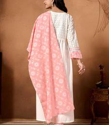 off-white & peach kurta set