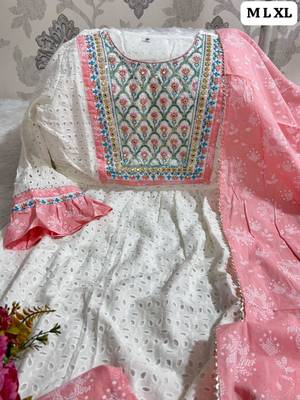 off-white & peach kurta set 4