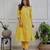 Mustard yellow embroidered kurta