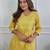Mustard yellow embroidered kurta