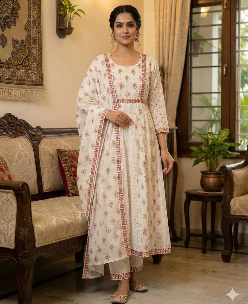 off white printed suit set