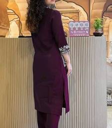 Wine embroidered kurta