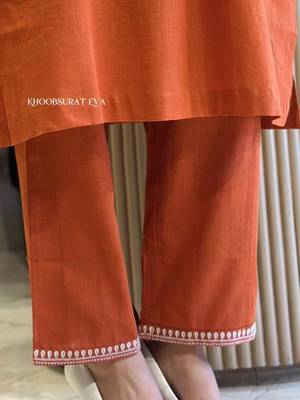 Orange festive kurta set 2