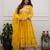 yellow flared kurta set