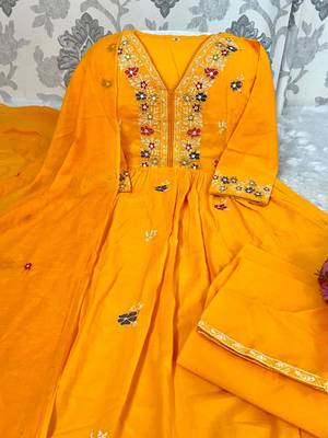 yellow flared kurta set 2