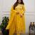 yellow flared kurta set