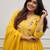 yellow flared kurta set
