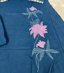 Navy blue embroidered kurta