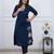 Navy blue embroidered kurta