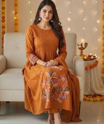 Rust festive kurta set 3