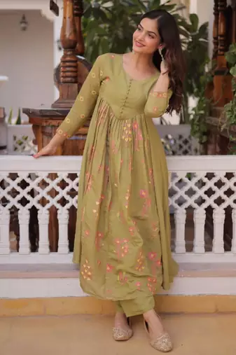 Light olive kurta set
