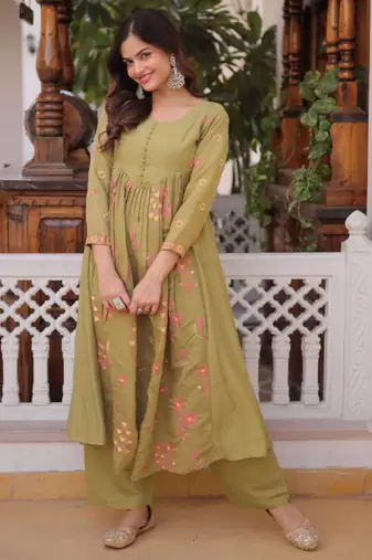 Light olive kurta set