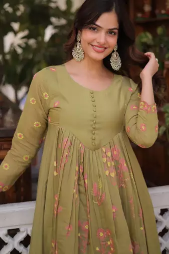 Light olive kurta set