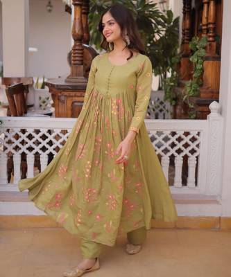 Light olive kurta set 1