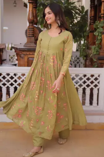 Light olive kurta set