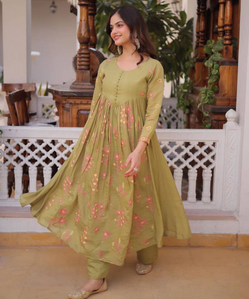 Light olive kurta set
