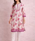 Floral printed cotton kurta