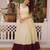 Dar-cream embroidered anarkali set