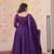 Purple embroidered anarkali set